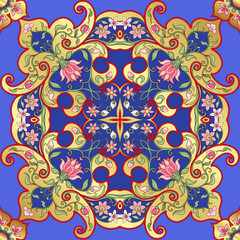 Eastern ethnic motif, traditional muslim ornament. Seamless pattern, background. Vector illustration