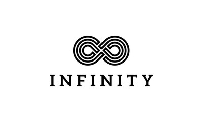 Infinity line vector logo design concept