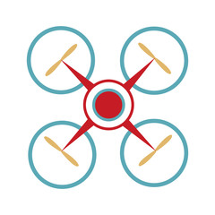 A Red White And Blue Vector Illustration Of A Drone
