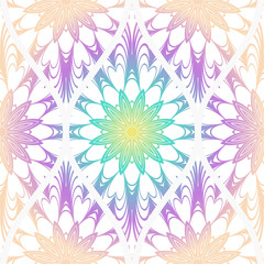 Fototapeta na wymiar Seamless decorative pattern with floral decoration. Vector illustration