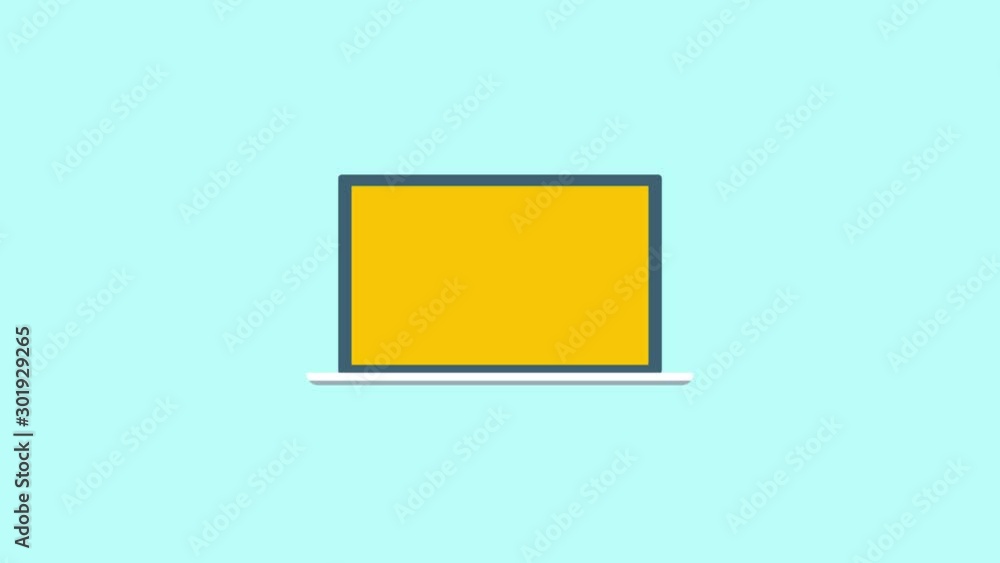 Poster secure computer login - data protection - cyber security concept. 2d animation, video clip.
