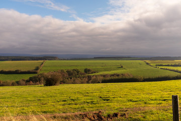 Obraz premium Overlooking rolling fields in the Ardennes