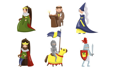 Medieval People Characters Vector Illustrations. Middle Age Historic Period Collection