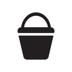Bucket black vector icon