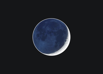 vector of realistic moon earthshine in the night eps format