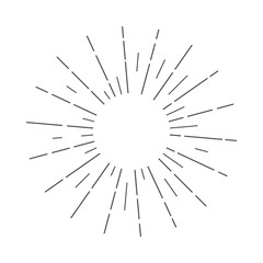 Obraz premium Sunburst Sun Ray Vector, Hipster Black Sunburst Shine Design, Vintage Black Radial Art, Retro Hand Drawn Illustration