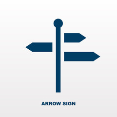 signpost icon in flat style on white. 