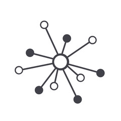 Hub network connection, line vector icon