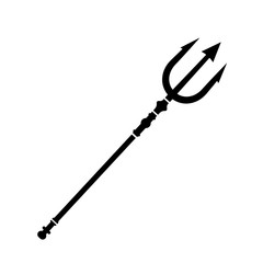 poseidon trident vector icon with black and white - obrazy, fototapety, plakaty