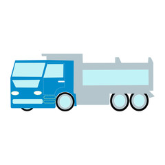 A Cartoonistic Well Drawn And Pleasant Looking Blue And Grey Truck