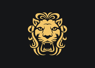 vector of lion head logo sign eps format