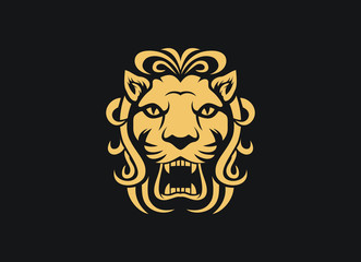 vector of lion head logo sign eps format