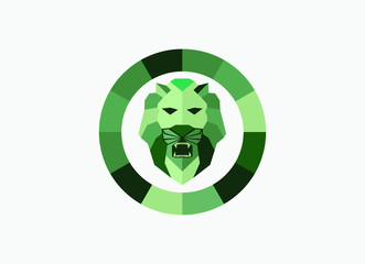 vector of emerald lion head logo sign eps format