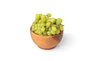 Green grape isolated on white background.