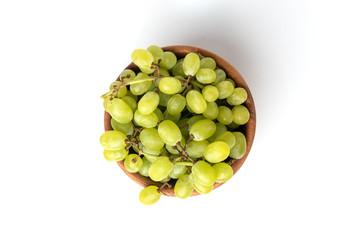 Green grape isolated on white background.