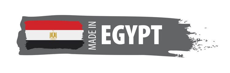 Egypt flag, vector illustration on a white background