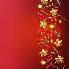 Red background for Merry Christmas and happy New Year - Vector