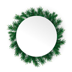 Christmas White Label Green Twigs Red Baubles