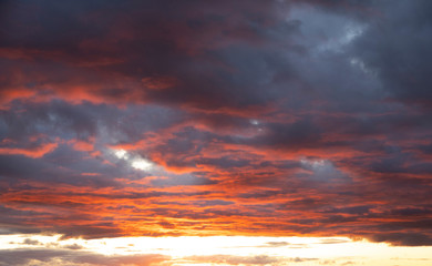 Naklejka na ściany i meble sunset, sky with dramatic clouds