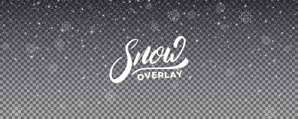 Snow background. Realistic snow overlay. Winter Christmas and New Year snow decoration