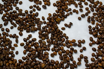 ready coffee mockup, background from coffee beans