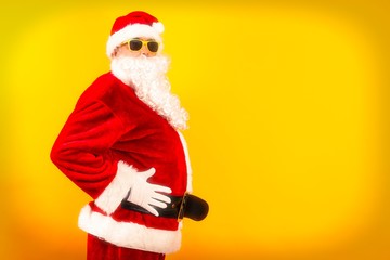 portrait of santa claus in yellow background