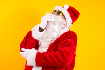 Santa Claus with expression of doubt or thought
