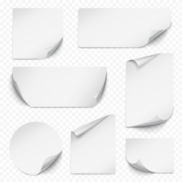 Curled sticker. Blank etiqueta rectangular paper with curved corners empty labels realistic collection vector. Illustration rectangular, sticker label, realistic paper note