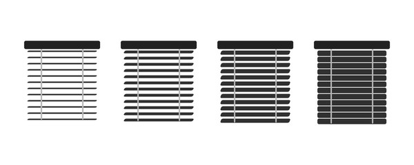  Set of isolated icons window blinds. Jalousie set, Interior design, vector illustration. - 301935634