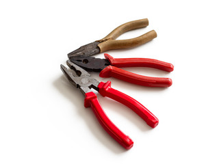 Pliers multifunctional hand-held mounting tool isolated on white background