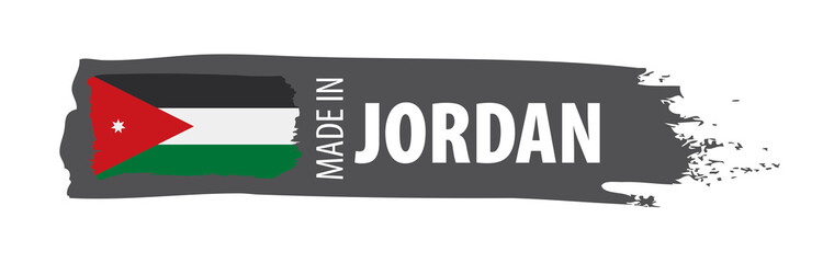 Jordan flag, vector illustration on a white background