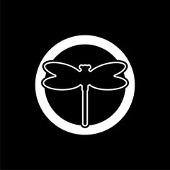 Dragonfly icon on black background
