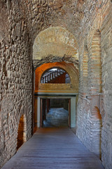 Fototapeta premium The entrance ramp of the sixth century Hagia Eirene, also called Hagia Irene and Aya Irini, a Greek Eastern Orthodox church located in the outer courtyard of Topkapı Palace, Istanbul, Turkey