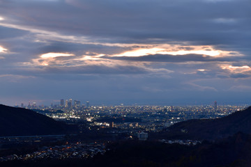 定光寺からの夕景　夜景