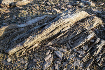 Slate rock formation in Lappeenranta, Finland