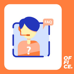 service call center illustration design sign symbol vector faq work flat simple graphic question mark