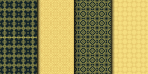 Set of 4 geometric seamless geometric pattern. Modern design. Vector illustration