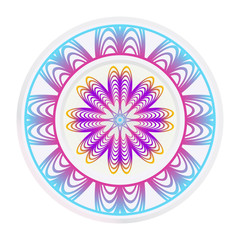 Decorative round frame and floral mandala ornament. Vector illustration. For kitchen decoration