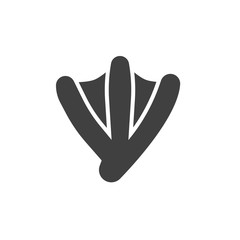 Goose paw print vector icon. filled flat sign for mobile concept and web design. Waterbird goose footprint glyph icon. Symbol, logo illustration. Vector graphics