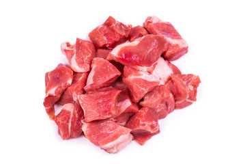Obraz premium Fresh raw pork pieces isolated.