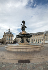 Fototapeta premium Fountain of the Three Graces, Place de la Bourse, Bordeaux, France