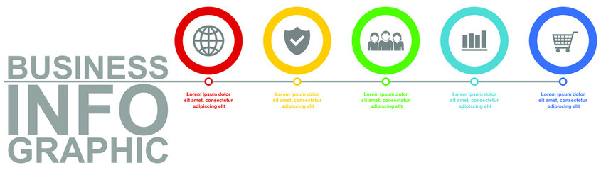 Infographic vector template for presentation, diagram, business concept with 5 options