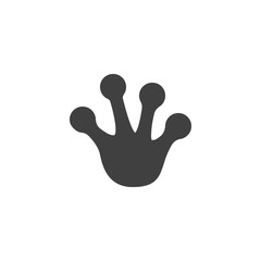 Frog paw print vector icon. filled flat sign for mobile concept and web design. Toad footprint glyph icon. Symbol, logo illustration. Vector graphics