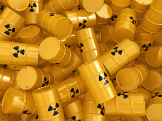 3D rendering radioactive barrels © apopium