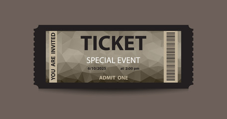 Dark stub ticket