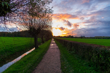 sunset in countryside