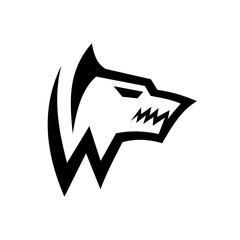 Masculine initial W / Monogram letter W Wolf Logo design