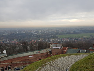 View on the city from mountain - Cracow Poland
