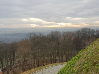 View on the city from mountain - Cracow Poland