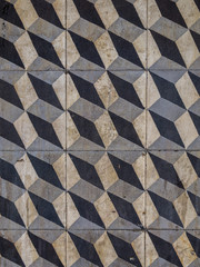 Vintage Tiles with geometric optical illusion pattern